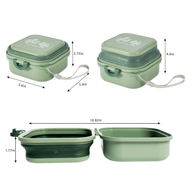 cermug Collapsible Dog Bowls, Travel Water Bowl for Dogs, 2-in-1 Portable Food and Water Feeder - Travel Dog Bowls with Lid for Walking, Traveling, Camping and Hiking - Image 5