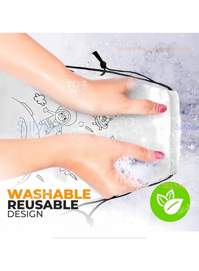 Sillyme 12pc DIY Coloring Return Gifts Bags For Kids Birthday Party - Reusable Goodie bags gift bags small - hand bag for kids - Birthday Return gifts for kids age 8 12 3 4 5 - Haversack Return gift bags for kids birthday - Image 3