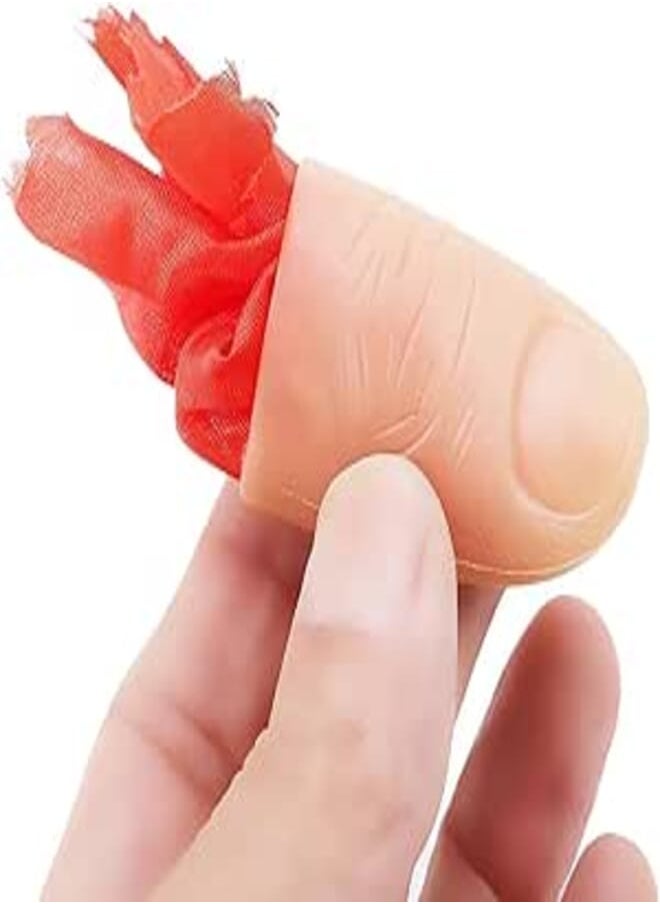 FASHION MANIA fashion mania 3Pcs Magic Trick Fingers，Soft Thumb Stage Show Prop，Prank Toy，with Red Silk Training Cloth，Soft and Will Not Crack, for Stage Performances and Pranks 