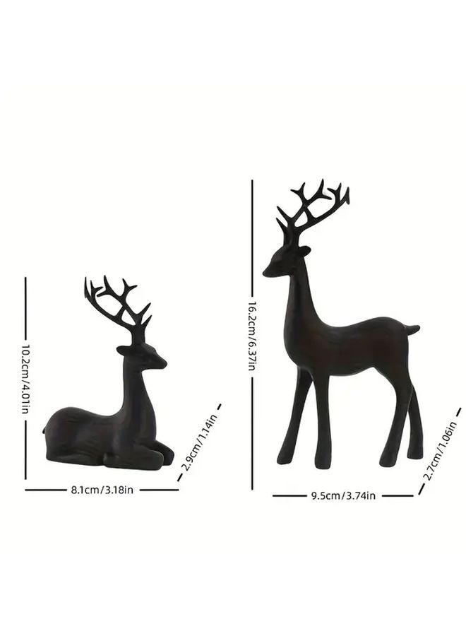 Golden Resin Deer Statue Couple Ornaments for Living Room Home Decor - Image 5