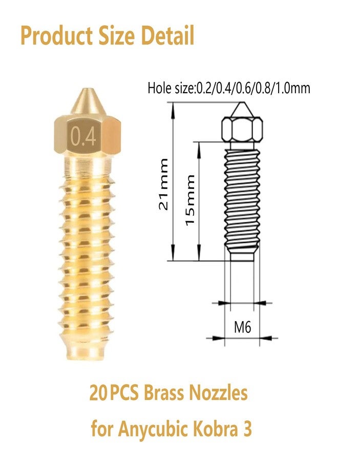 ١٠ فوهات نحاسية لطابعات Anycubic Kobra 3/Kobra S1 ثلاثية الأبعاد، ١٠ قطع من فوهات عالية السرعة ٠٫٤ مم لطابعات Kobra 3، Kobra 3 Combo، Kobra S1، Kobra S1 Combo - Image 2