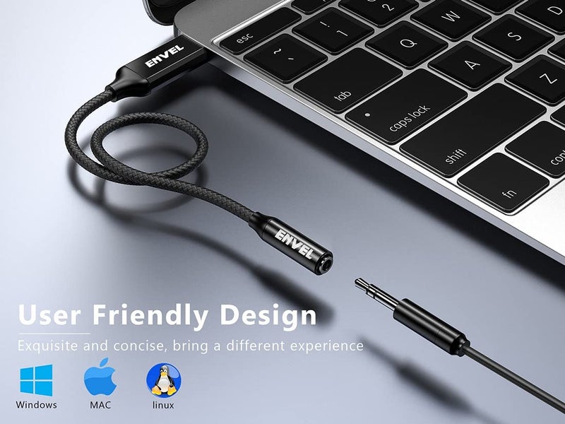 ENVEL Headset Adapter 3.5mm Female to USB Male, Built-in Chip External Stereo Sound Card,TRRS 4-Pole Mic-Supported USB to Headphone Adapter for PS4 Laptop PC - Image 5