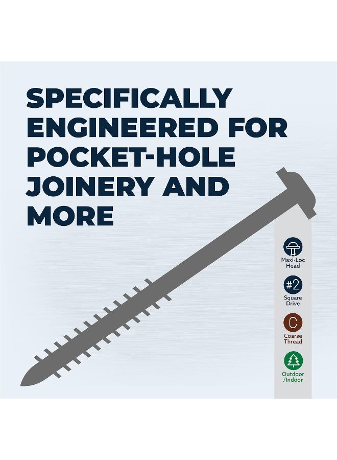 Kreg Tool Company SML-C2X250-125 HD Pocket Hole Screws 125 CT - Image 3