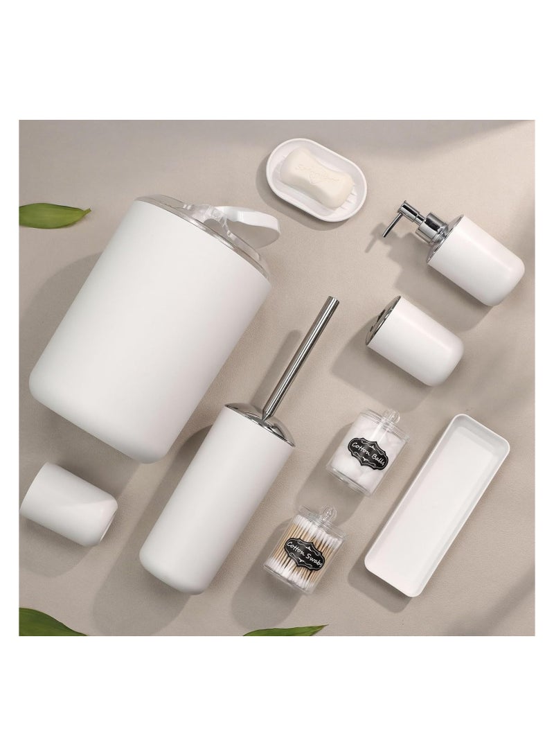 9 Piece White Bathroom Accessories Set - Image 2