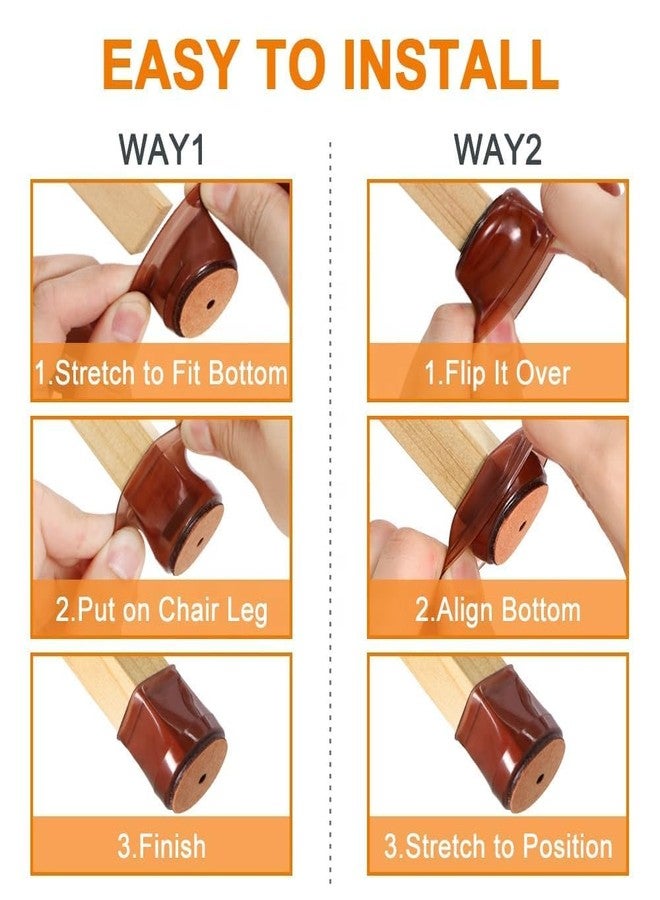 Volo 8 Pieces Silicone Chair Leg Protectors with Felt Pads | Noise-Reducing Furniture Leg Covers | Floor Protectors for Wooden & Hardwood Floors - Image 4