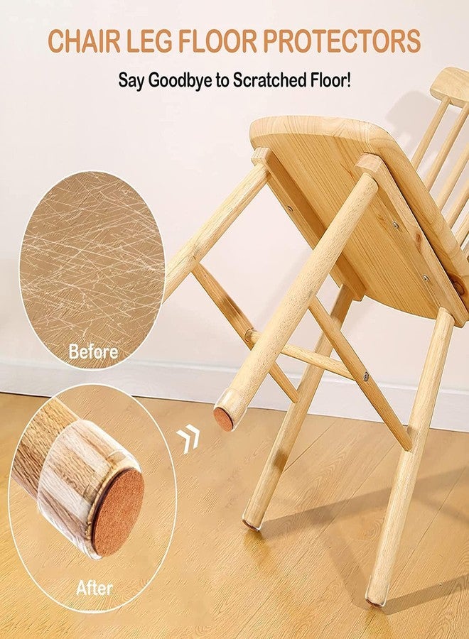 Volo 8 Pieces Silicone Chair Leg Protectors with Felt Pads | Noise-Reducing Furniture Leg Covers | Floor Protectors for Wooden & Hardwood Floors - Image 3