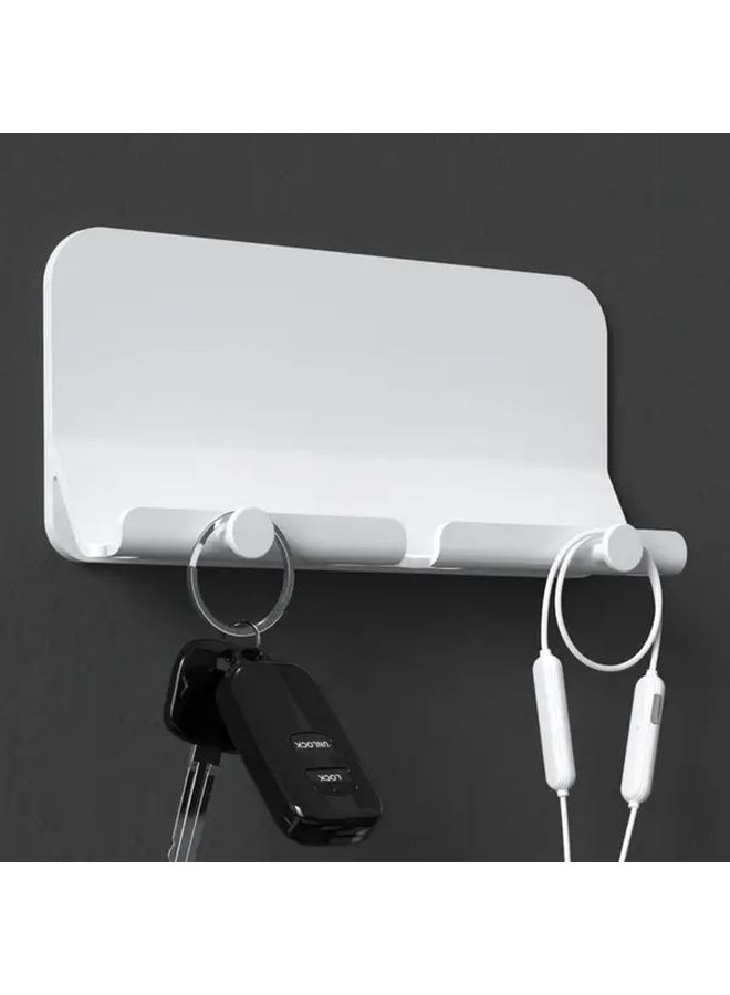 White Wall Mounted Phone Charging Station With Cable Management - Image 5