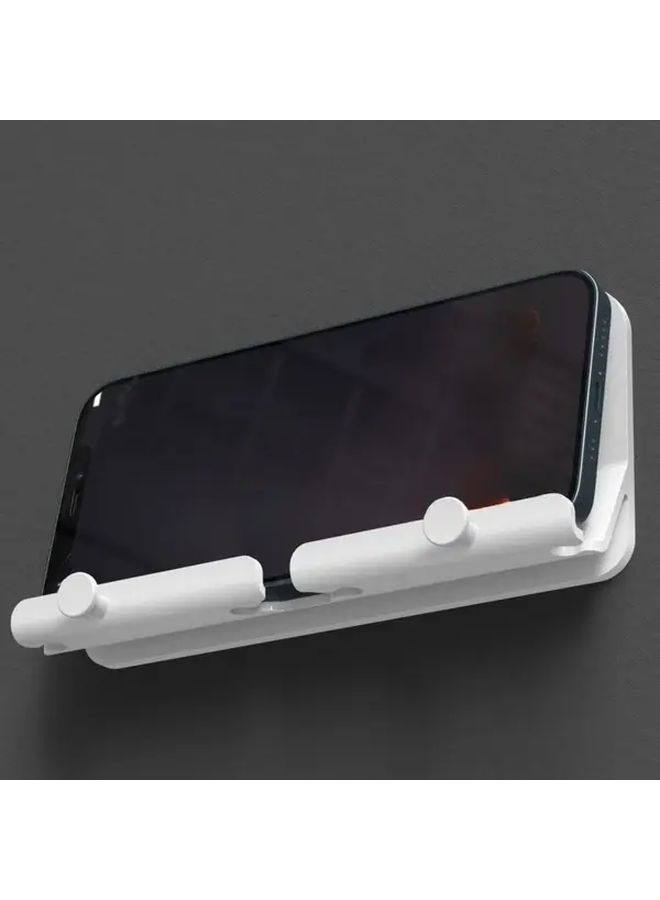 White Wall Mounted Phone Charging Station With Cable Management - Image 3