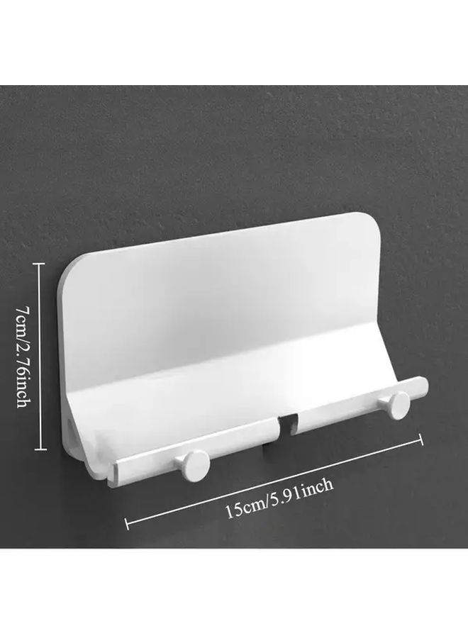 White Wall Mounted Phone Charging Station With Cable Management - Image 2