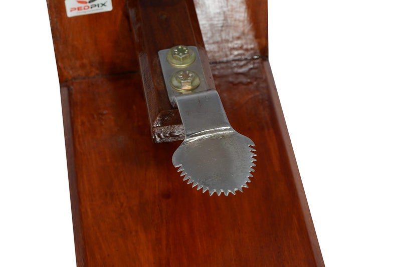 PEDPIX TM Polished Wooden Coconut Scraper with Stainless Steel Head for Kitchen Tabletop - Place on Any Type of Kitchen Top - Brown Wooden Coconut Grater Made with Natural Wood (32x14x16 Inches) - Image 4