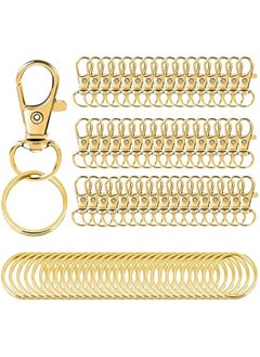 100 Gold Swivel Clas Lanyard Hooks with Key Rings for Keychains DIY Crafts