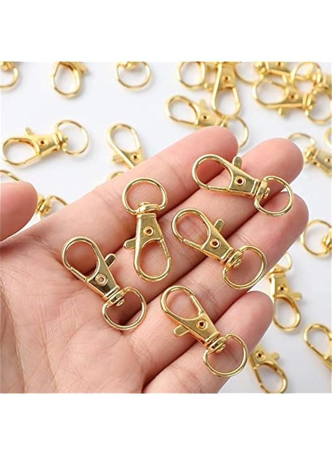 FYLX - 100 Gold Swivel Clas Lanyard Hooks with Key Rings for Keychains DIY Crafts - Image 1