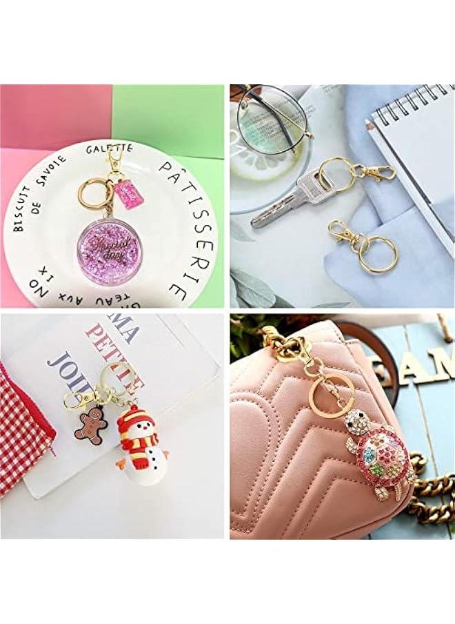 FYLX - 100 Gold Swivel Clas Lanyard Hooks with Key Rings for Keychains DIY Crafts - Image 1