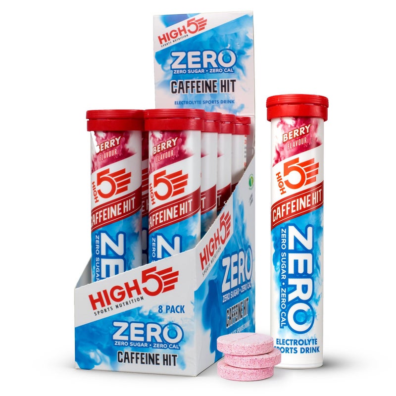 High5 ZERO Caffeine Hit ElectrolyteTablet - Hydration Tablets Enhanced with Vitamin C - 0 Calories & Sugar Free - Boost Hydration, Performance & Wellness - Berry, 160 Tablets (20x, Pack of 8) - Image 1