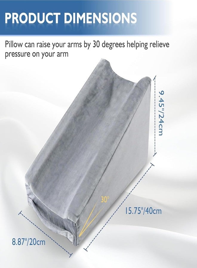 Hossmily Arm Elevation Pillow, Arm Wedge Elevation Pillow Excellent, Ergonomic Elbow Support Pillow for Sleeping Arm Pads Elbow Pillow with Removable Pillow Case-Grey - Image 4