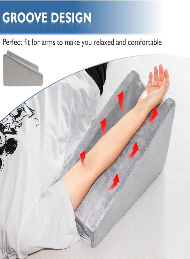 Hossmily Arm Elevation Pillow, Arm Wedge Elevation Pillow Excellent, Ergonomic Elbow Support Pillow for Sleeping Arm Pads Elbow Pillow with Removable Pillow Case-Grey - Image 2