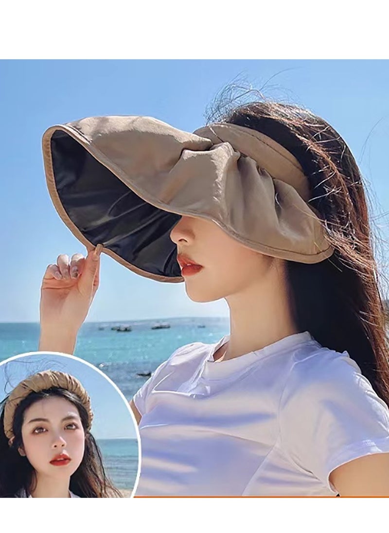 Sun Hat, Sun Hats for Women, Women's Solar Hat UPF50+ Ultraviolet Sun Sunscreen Sun Hat, Adjustable Size Covered Face Empty-Top Sun Hat Outdoor Activities, Khaki - pzsku/ZD3ED8962C16723BFBDE9Z/45/_/1740770268/9321c702-59d8-4d9b-bd8a-a8b7900471b3