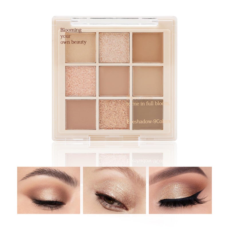 Boobeen Nude Eyeshadow Palette - Matte and Shimmer Makeup, Highly Pigmented Creamy Eye Shadow Powder, Create a Neutral Eye Look, Long Wearing - Image 1