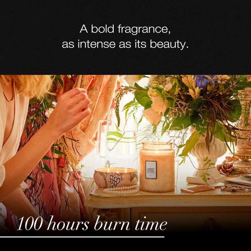 Voluspa Jasmine Midnight Blooms Candle, Large Glass Jar Candle, 18oz, Coconut Wax Blend, Scented Candles for Home, 100 Hour Burn Time, Handcrafted in The USA - Image 5