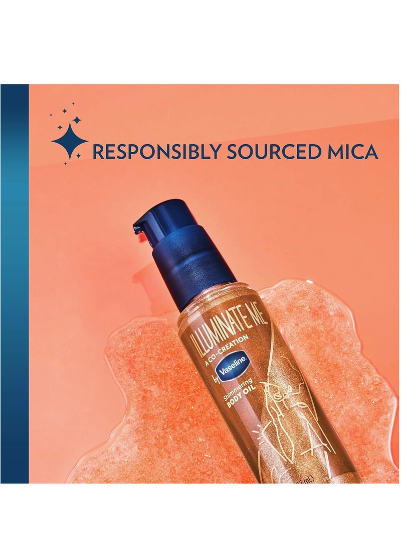 Vaseline Illuminate Me Body Butter & Body Oil - Shimmering Body Bronzer, Hydrating Whipped Organic Shea Butter with 24-Hour Moisture for Melanin-Rich Skin, Radiant Body Glow Oil (2 Piece Set) - Image 2