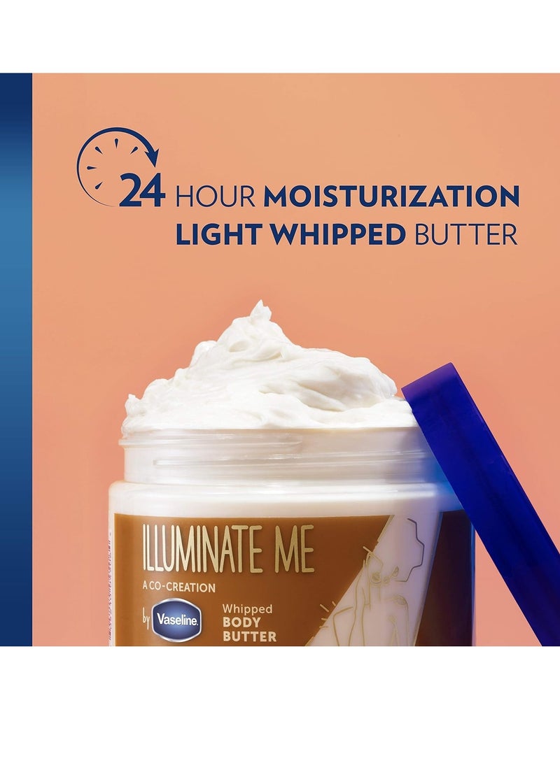 Vaseline Illuminate Me Body Butter & Body Oil - Shimmering Body Bronzer, Hydrating Whipped Organic Shea Butter with 24-Hour Moisture for Melanin-Rich Skin, Radiant Body Glow Oil (2 Piece Set) - Image 3