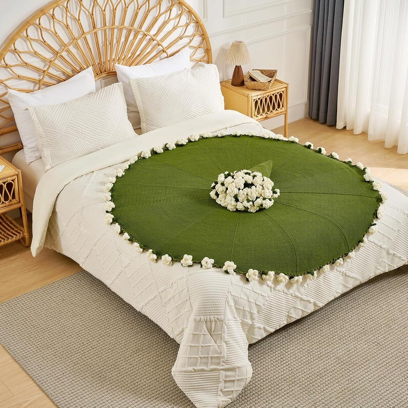 Longhui bedding لونغهوي للفراش لحاف باقة الزنبق المتموج يدويًا - لحاف زهري خفيف 60 بوصة، هدية أنيقة وذات معنى لها، الزوجة، أو الأم، مثالي ليوم الأم، الزفاف ويوم الحب - Image 5