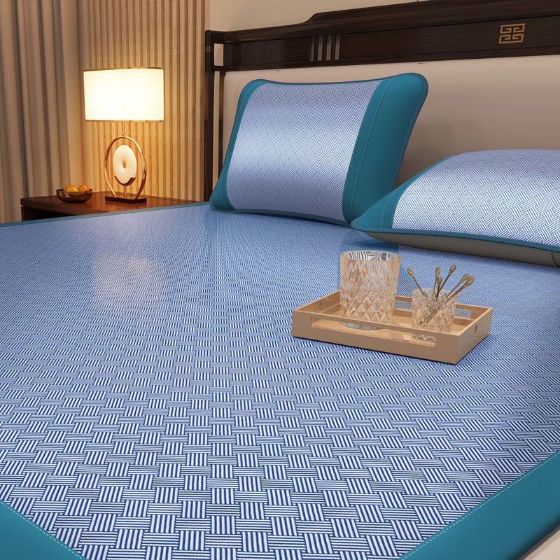 1pc Solid Color Minimalist Health Mat Comfortable Skin Friendly Cool Single Cooling Mat Blue 47.24 X 78.74 Inch For Summer Dormitory Bedroom Tatami - Image 5