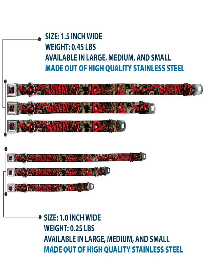 Buckle Down Buckle-Down Seatbelt Buckle Dog Collar - DAREDEVIL Action Poses/Comic Panels Grays/Red - 1" Wide - Fits 15-26" Neck - Large - Image 3