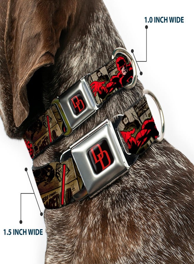 Buckle Down Buckle-Down Seatbelt Buckle Dog Collar - DAREDEVIL Action Poses/Comic Panels Grays/Red - 1" Wide - Fits 15-26" Neck - Large - Image 2