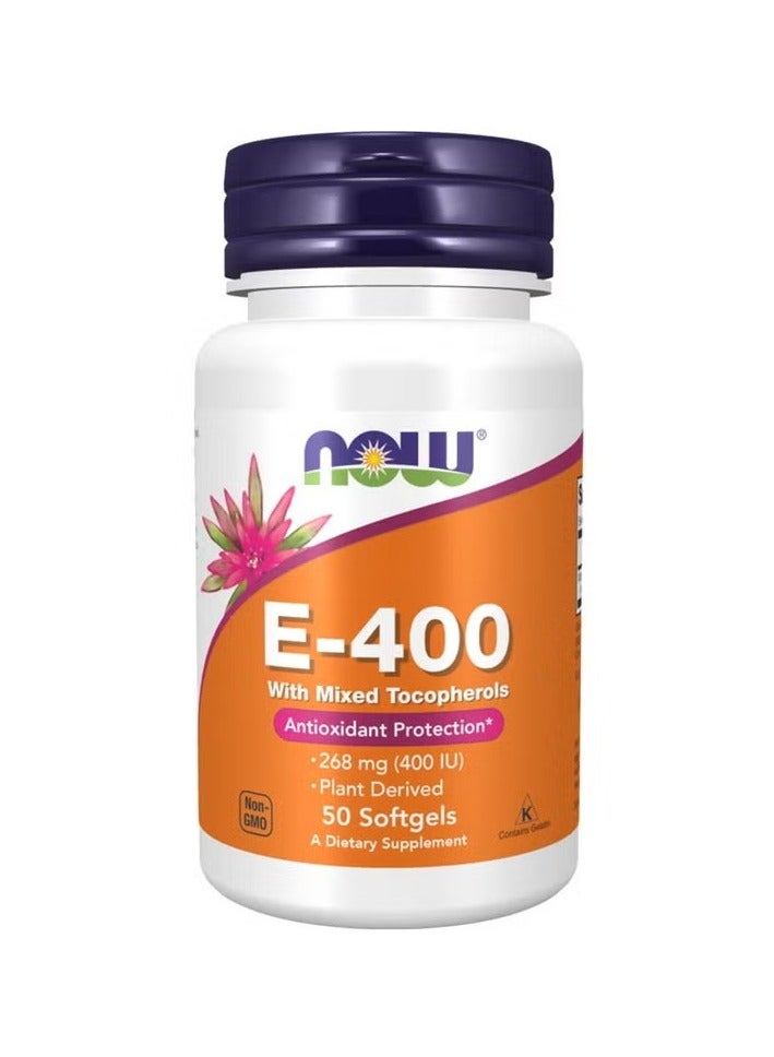 now VITAMIN E-400IU 50 SOFTGELS