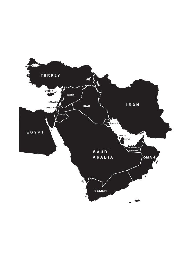 MAXPIX LLC Middle East Map Wall Sticker, Global World Map Vinyl Decal - Image 1