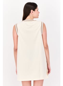 adidas Originals Women Sportswear Fit Sleeveless Outdoor Dress, Beige  - Image 4