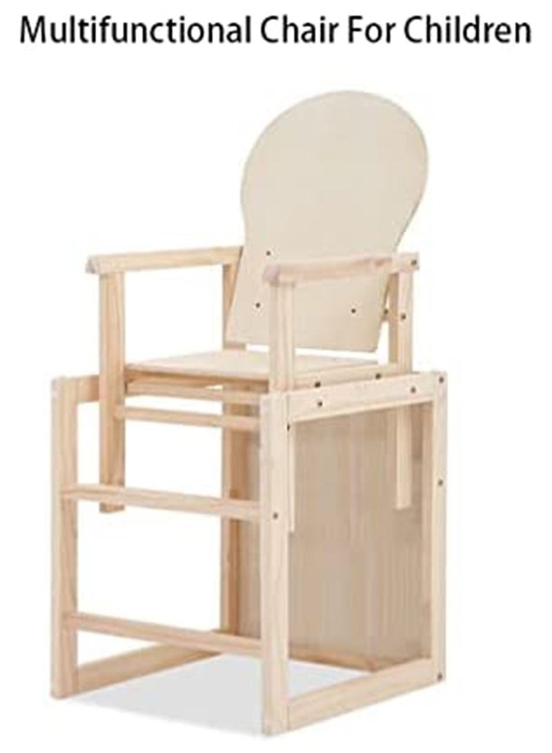 LIMOS Baby High Chair Wooden Design Foldable Dinning Chair with adjustable Hight(Plain Wood) - Image 4