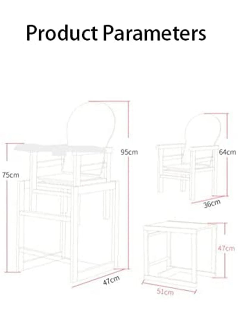 LIMOS Baby High Chair Wooden Design Foldable Dinning Chair with adjustable Hight(Plain Wood) - Image 5