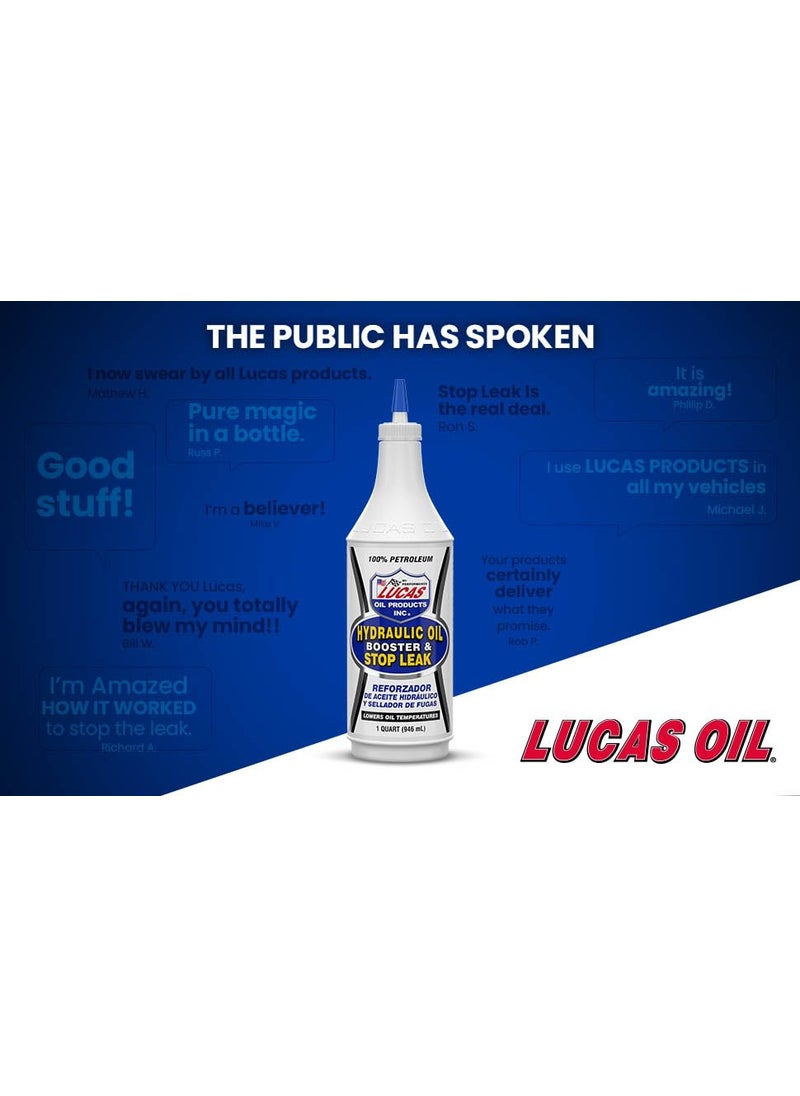 LUCAS OIL Lucas Oil 10019 Hydraulic Oil Booster and Stop Leak - 1 Quart, White, 32 Ounce  - Image 4