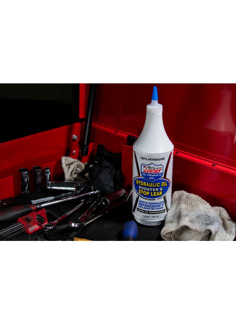 LUCAS OIL Lucas Oil 10019 Hydraulic Oil Booster and Stop Leak - 1 Quart, White, 32 Ounce  - Image 3