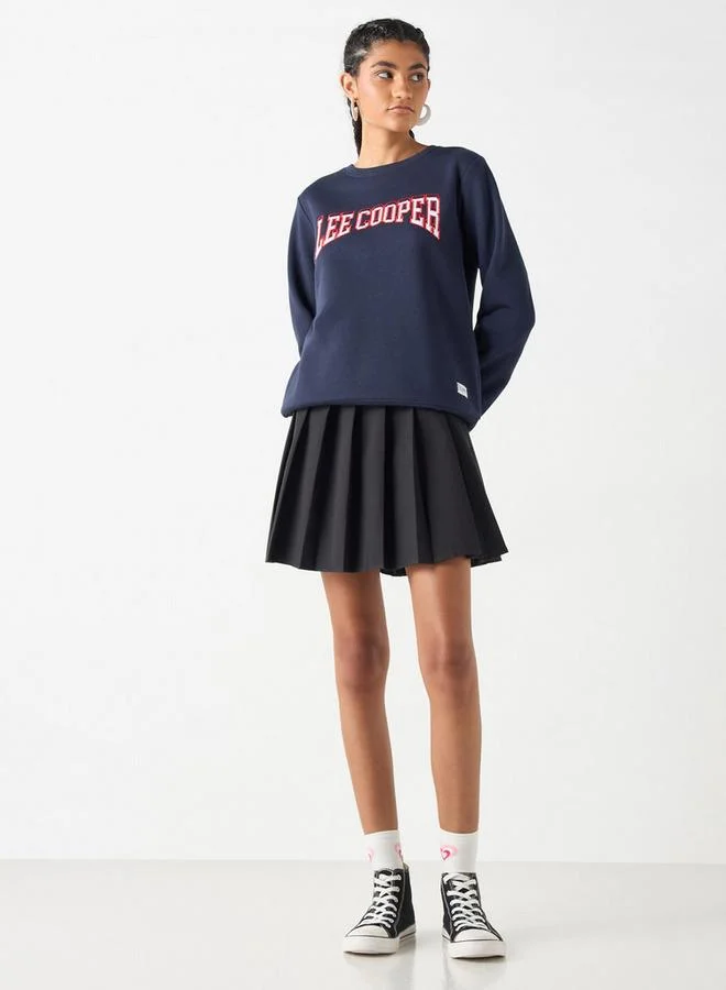 لي كوبر سويت شيرت بأكمام طويلة بشعار مطرز من لي كوبر