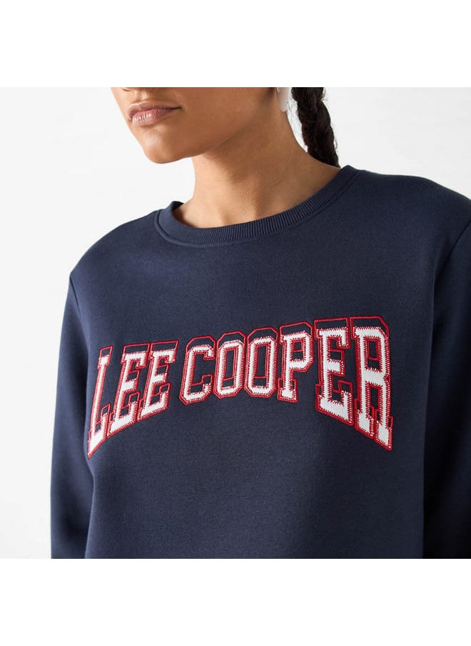 Lee Cooper Lee Cooper Logo Embroidered Sweatshirt with Long Sleeves  - Image 4