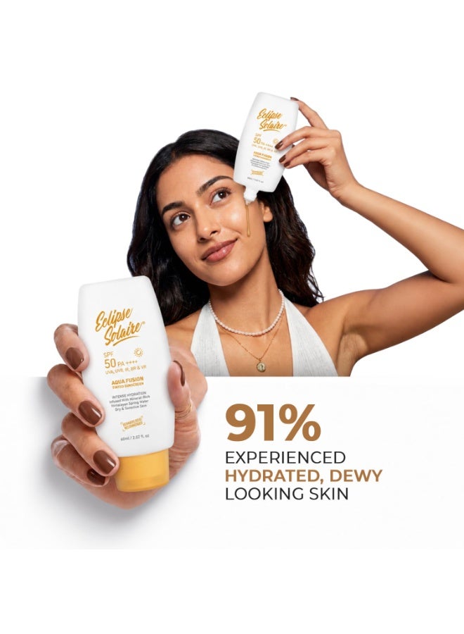 Yuderma Eclipse Solaire Aqua Fusion Sunscreen SPF50 | 5X Protection with SPF 50 PA++++ | Infused with Himalayan Spring Water | Non-Greasy, For All Skin Types – 60ml - Image 5