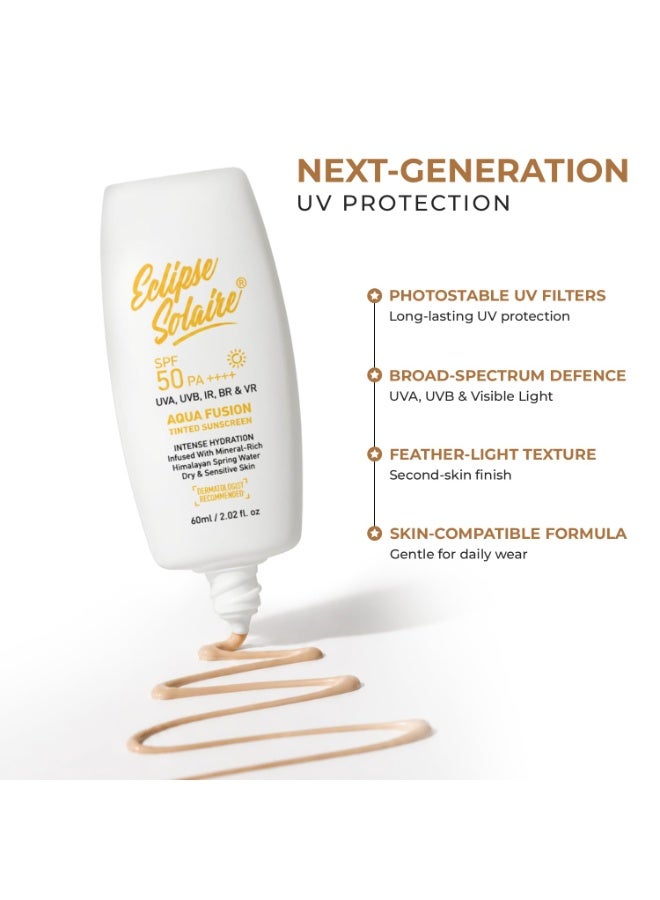 Yuderma Eclipse Solaire Aqua Fusion Sunscreen SPF50 | 5X Protection with SPF 50 PA++++ | Infused with Himalayan Spring Water | Non-Greasy, For All Skin Types – 60ml - Image 4