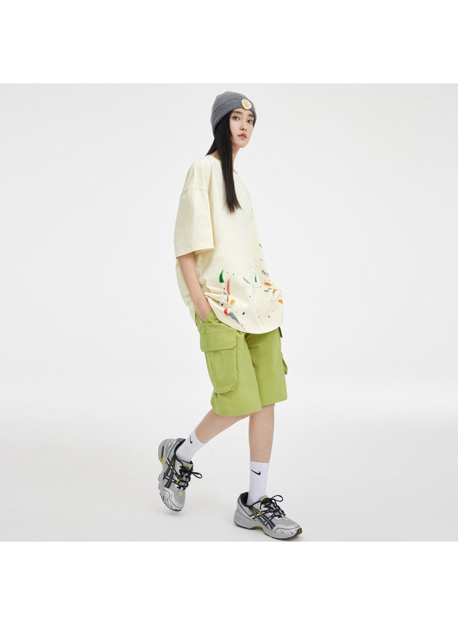 EPTISON fantong Collaboration - Artistic Brushstroke Print Oversized Unisex T-shirt For Women's Summer Wear - Image 5