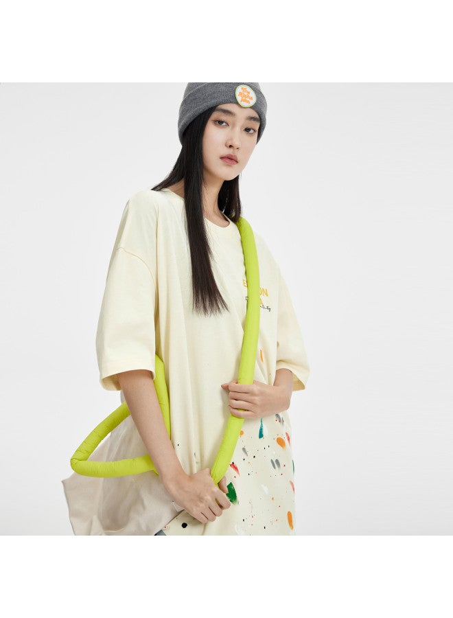 EPTISON fantong Collaboration - Artistic Brushstroke Print Oversized Unisex T-shirt For Women's Summer Wear - Image 4