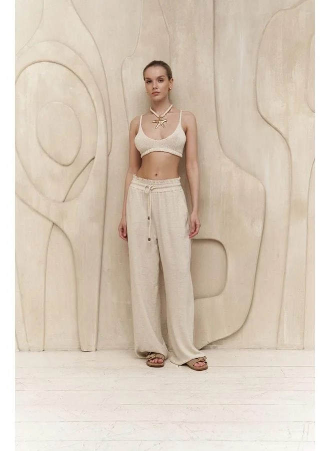 Bohemai  Rowena Rope-Detail Beige Pants. for Women | Best Price UAE