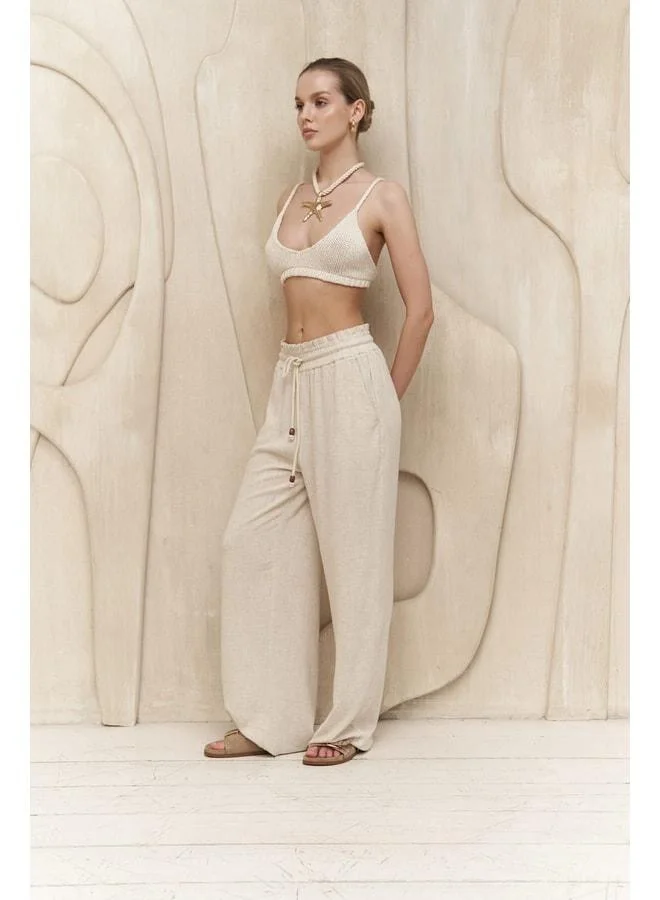Bohemai  Rowena Rope-Detail Beige Pants. for Women | Best Price UAE