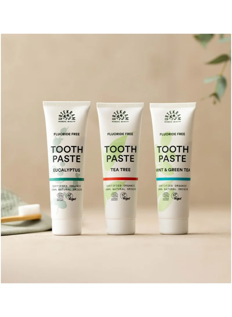 Urtekram Organic Eucalyptus Toothpaste, 75ml - Fluoride-Free, 100% Organic - Vegan, Natural Ingredients, Gentle Oral Care