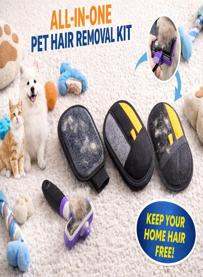 Pet Hair Remover Kit for Dogs & Cats - Reusable Lint Roller + Grooming Glove - Deshedding Tool for Furniture, Carpet & Clothes - Image 5