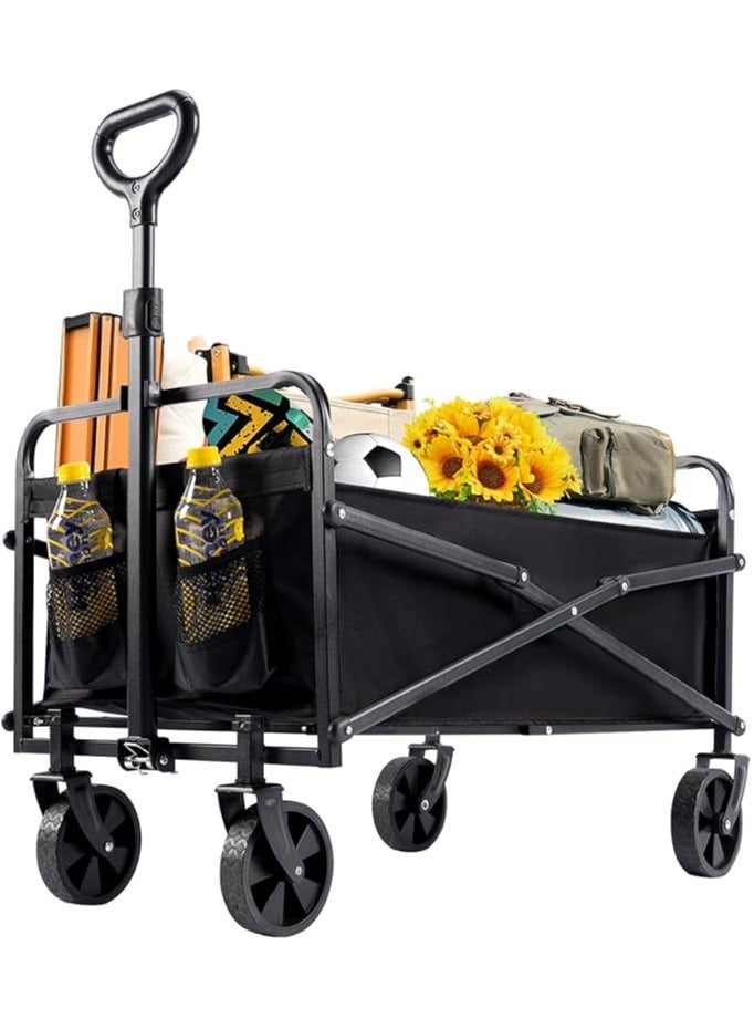 LINGWEI Wagon Trolley Folding Outdoor Utility Wagon Adjustable Wagon Cart Folding Camping Wagon Beach Wagon Heavy Duty Utility Transport Cart - Image 1