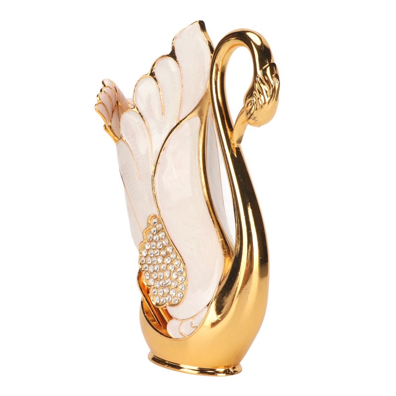 Gold Coffee Spoon Set: Large Golden White Alloy Cutlery With Smooth Edges - Unique Swan Utensil Holder For Home Bistros Bars Parties - Image 5