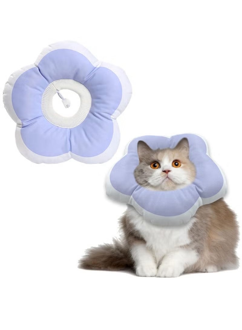 Oldzhan Cat Cone Collar Waterproof Soft Cone Collar Used for Post Surgery Protection of Cat Wounds Elizabeth Era Kitten Pet Stop Licking Cat Recovery Used for Cat Collar Puppy Cat Neck Cone Replacement Kitten Blue M Size (17-27cm) - Image 1