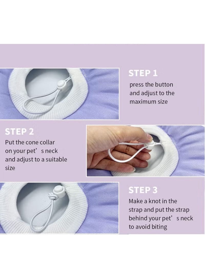 Oldzhan Cat Cone Collar Waterproof Soft Cone Collar Used for Post Surgery Protection of Cat Wounds Elizabeth Era Kitten Pet Stop Licking Cat Recovery Used for Cat Collar Puppy Cat Neck Cone Replacement Kitten Blue M Size (17-27cm) - Image 5
